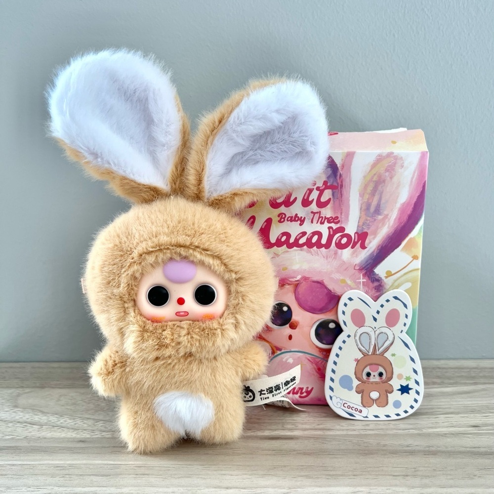 Baby Three Petit Macaron Cute Bunny Plush Pendant - Cocoa